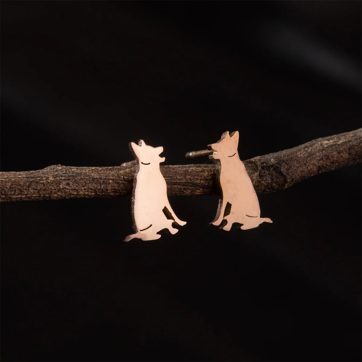 Tragus Ear Piercing Stud Earrings For Girls Lovely Pretty Pet Dog Animal High Quality Golden Stainless Steel Earrings Aretes