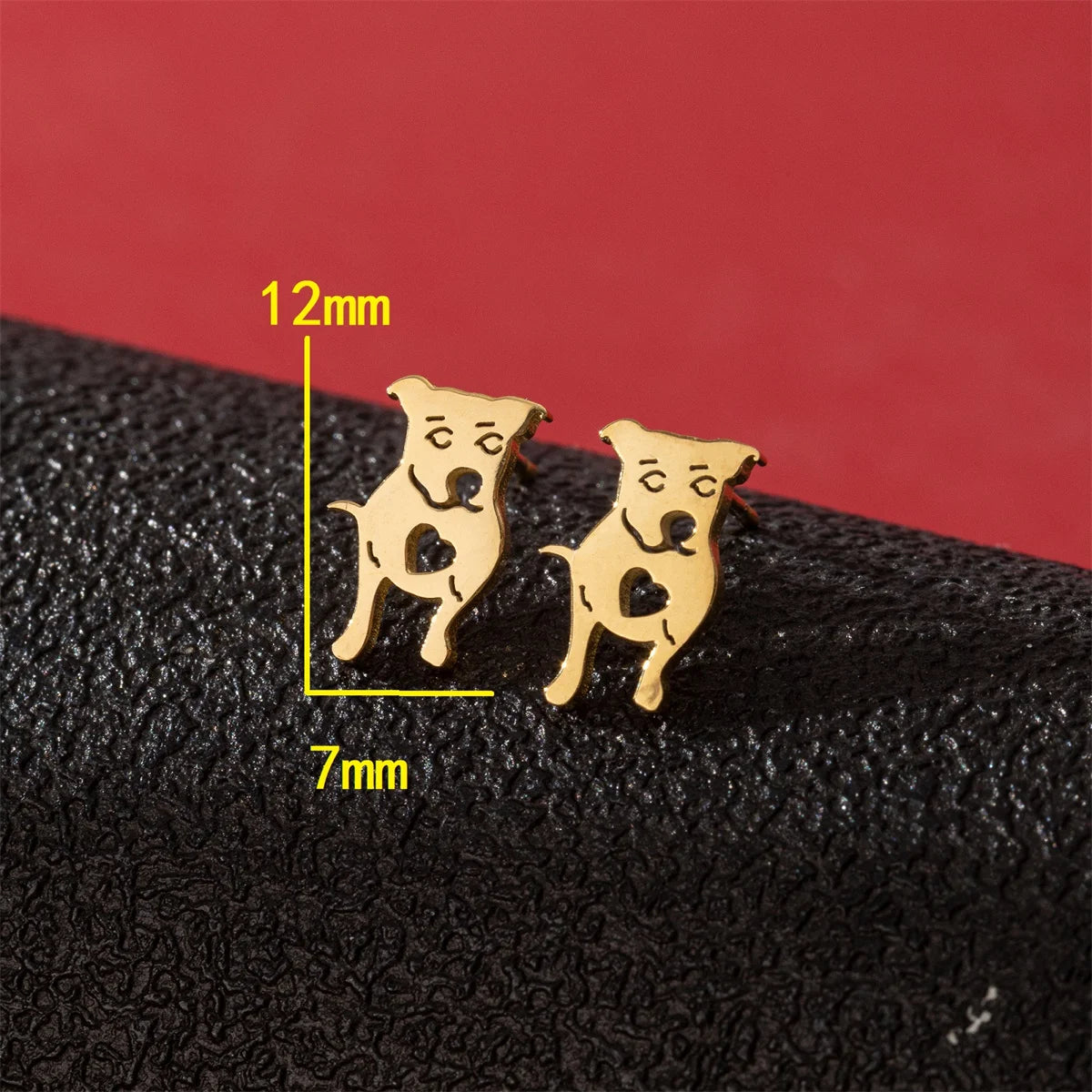Tragus Ear Piercing Stud Earrings For Girls Lovely Pretty Pet Dog Animal High Quality Golden Stainless Steel Earrings Aretes