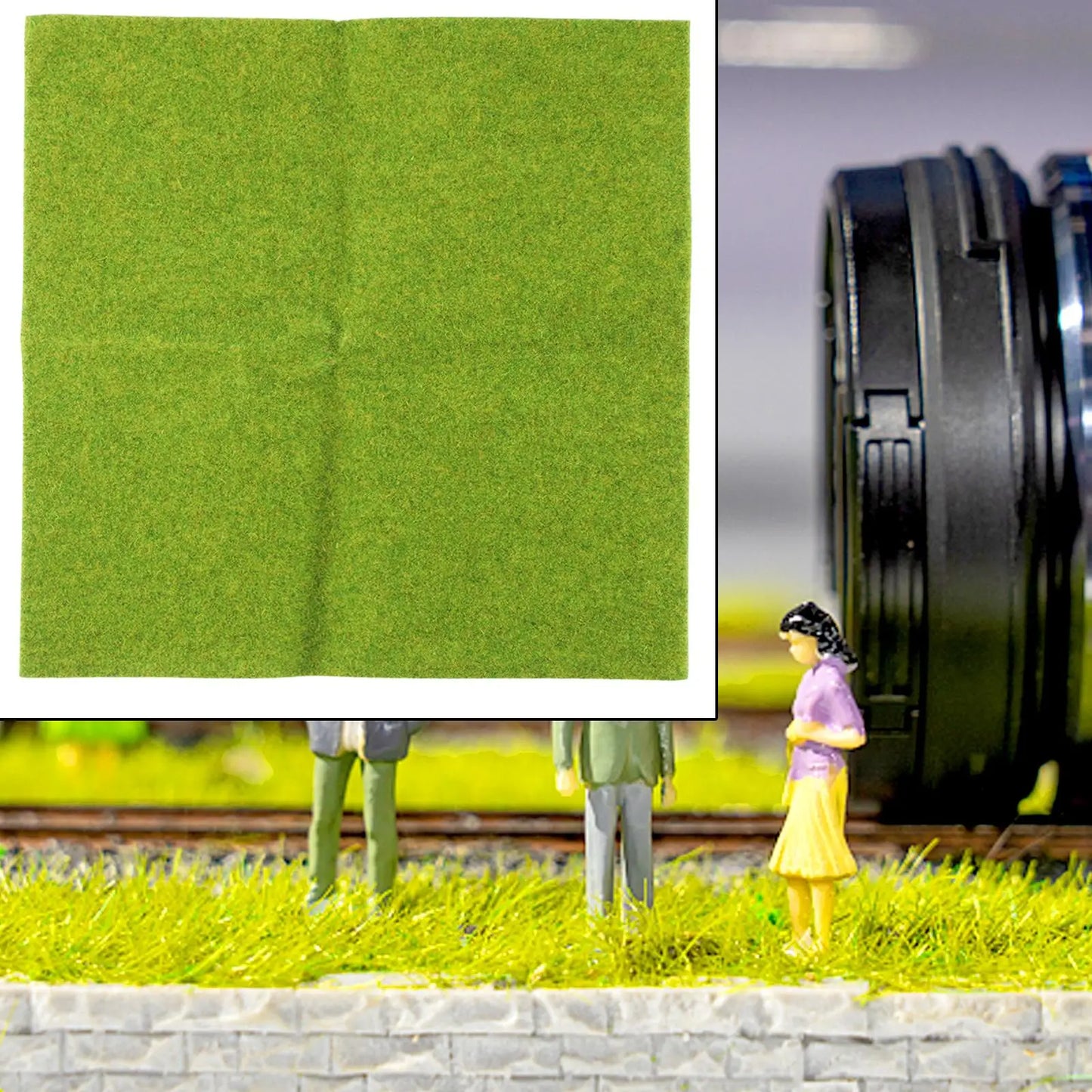 25cm Grass Mats Artificial Lawn Turf Model Landscape Scale Train Railway Scenery Building Layout Miniature Material Garden Decor