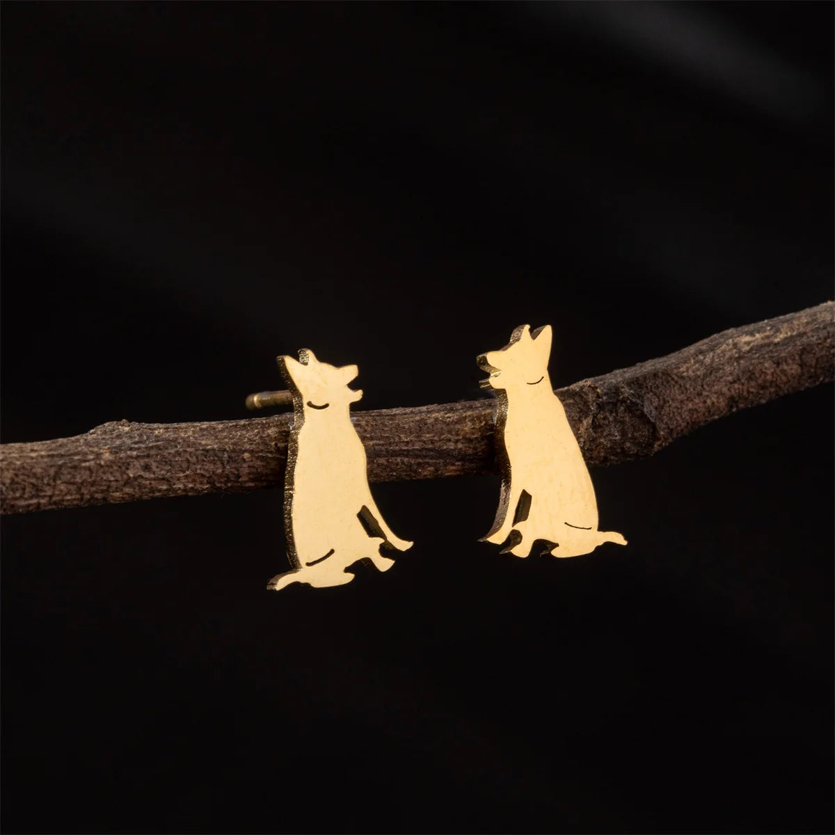 Tragus Ear Piercing Stud Earrings For Girls Lovely Pretty Pet Dog Animal High Quality Golden Stainless Steel Earrings Aretes