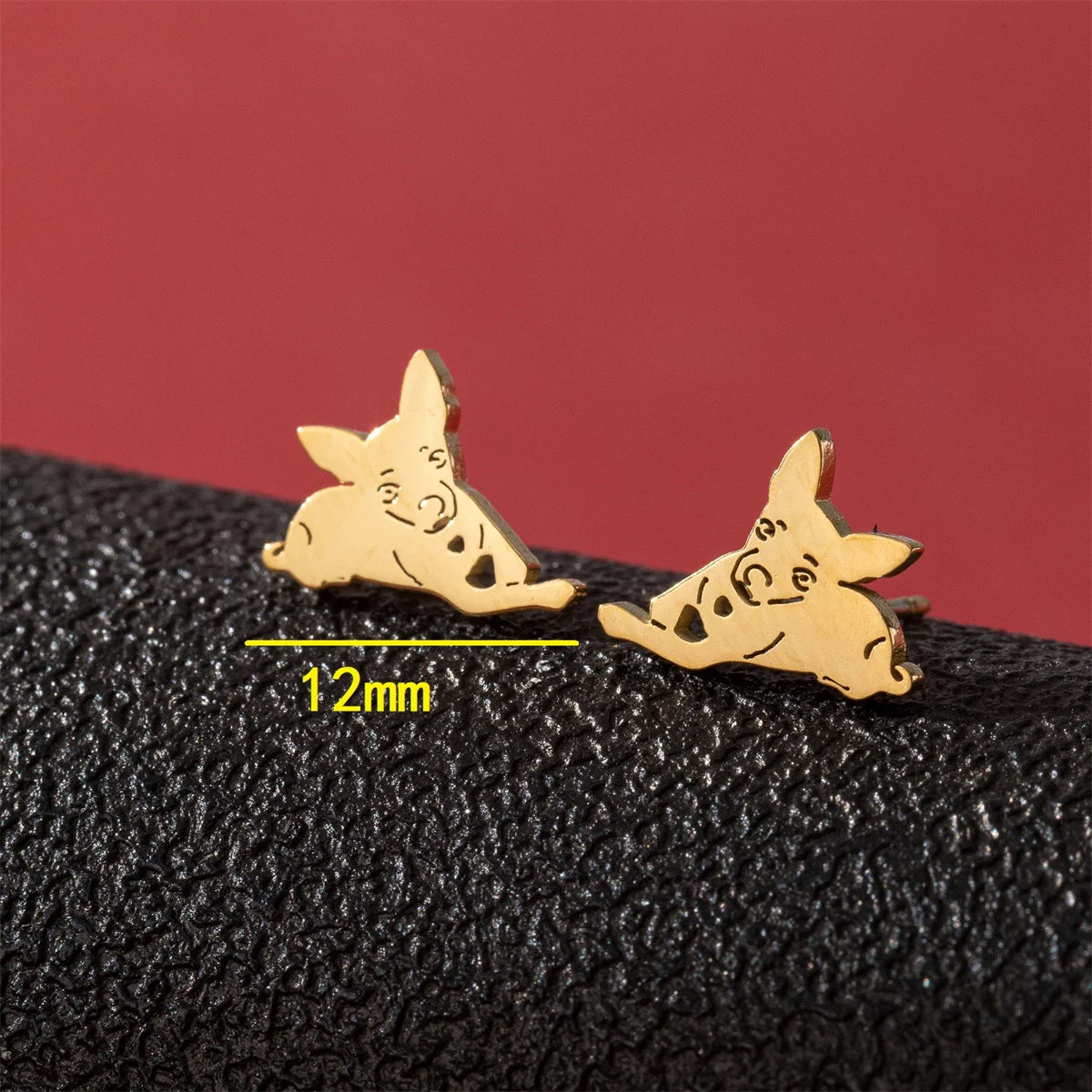 Tragus Ear Piercing Stud Earrings For Girls Lovely Pretty Pet Dog Animal High Quality Golden Stainless Steel Earrings Aretes