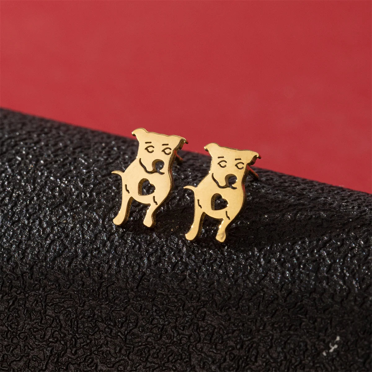 Tragus Ear Piercing Stud Earrings For Girls Lovely Pretty Pet Dog Animal High Quality Golden Stainless Steel Earrings Aretes