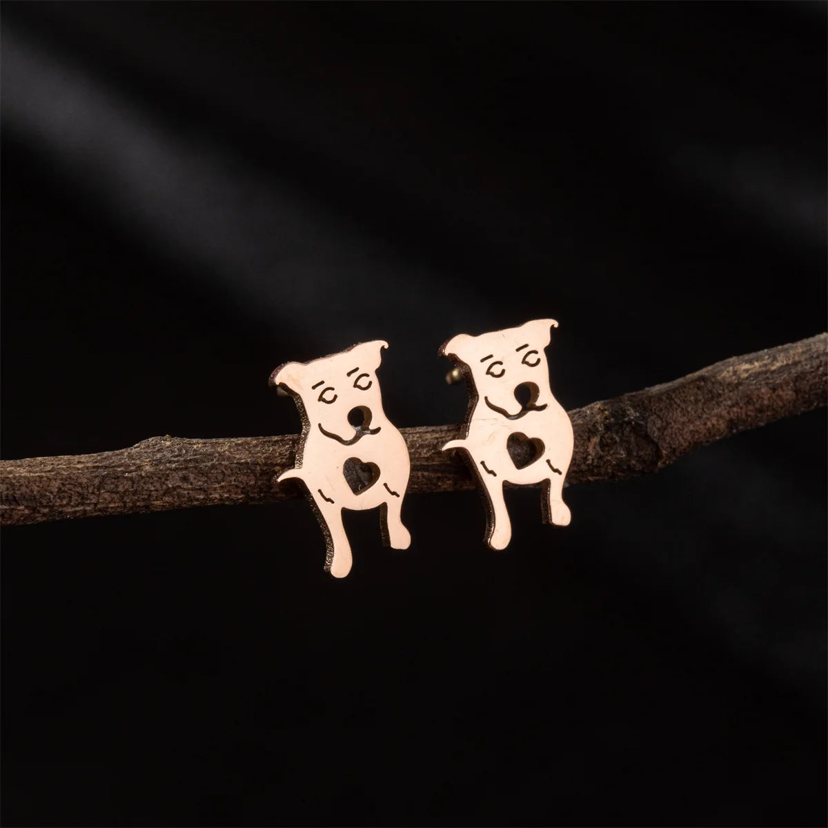 Tragus Ear Piercing Stud Earrings For Girls Lovely Pretty Pet Dog Animal High Quality Golden Stainless Steel Earrings Aretes