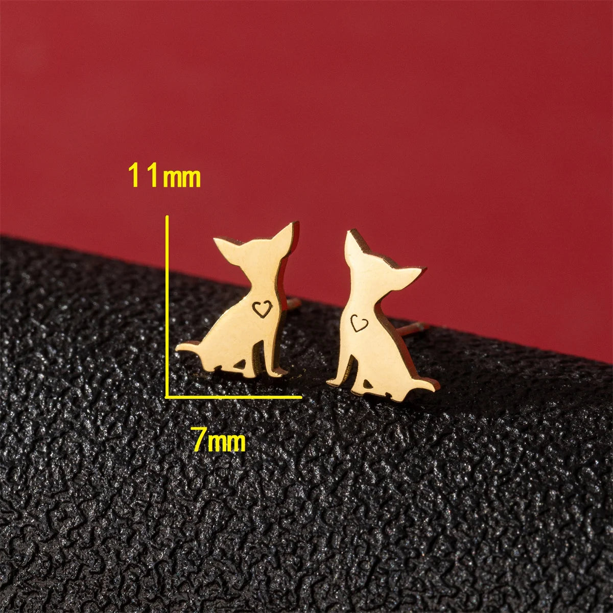 Tragus Ear Piercing Stud Earrings For Girls Lovely Pretty Pet Dog Animal High Quality Golden Stainless Steel Earrings Aretes